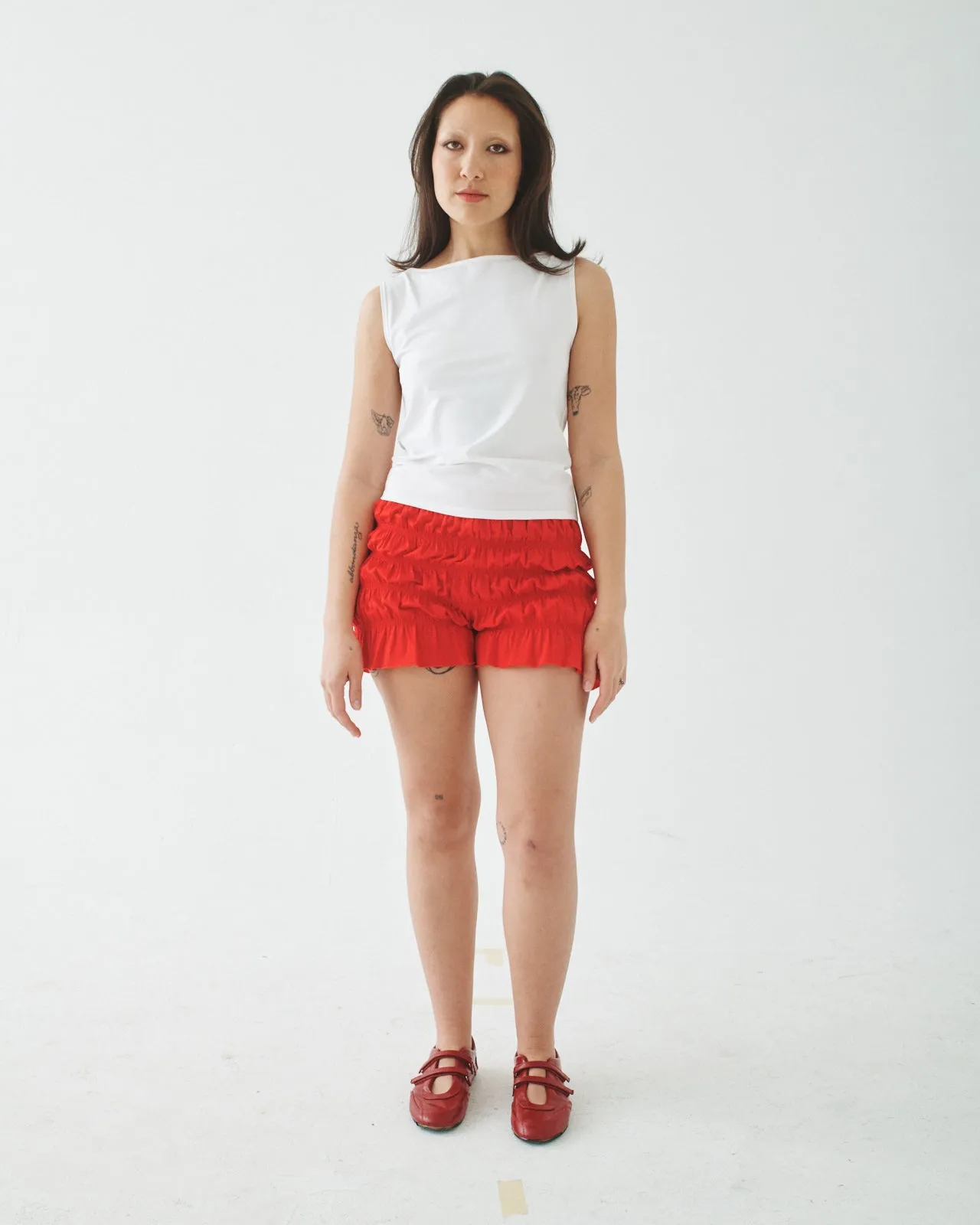 09 SHIRRED BLOOMER SHORT