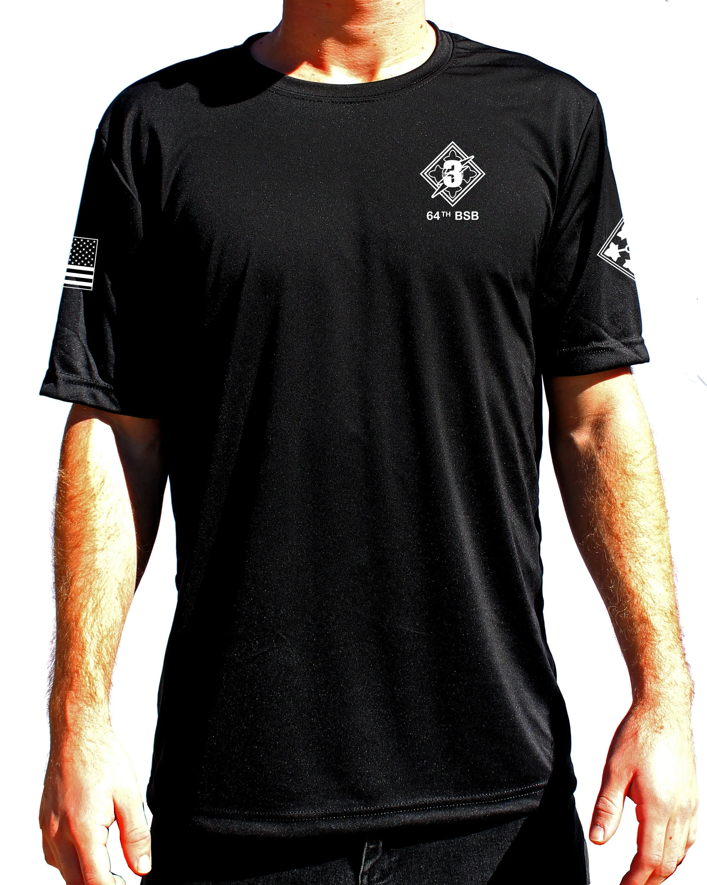 64 Custom Name Black Performance Unisex Shirt. This shirt IS Approved for PT **Free Shipping for Liaison Pick-up orders only**