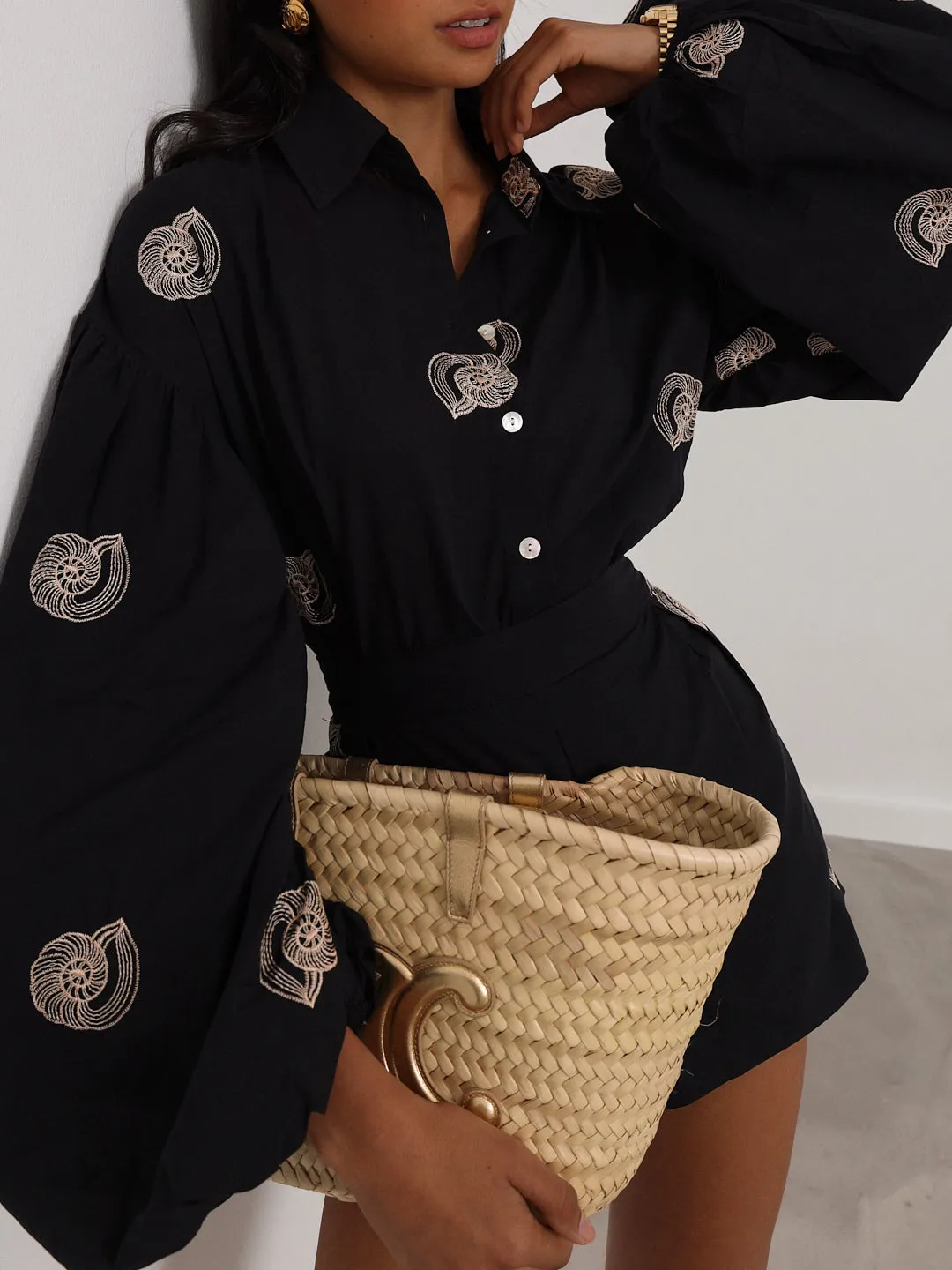 Avia Embroidered Cotton Shorts | Black