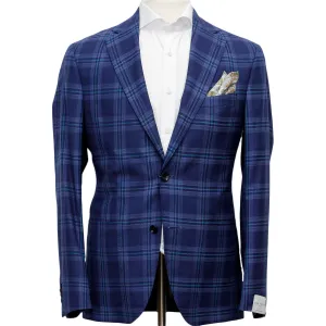 Blue Tonal Check Wynn Slim Fit Wool Sport Coat - Jack Victor