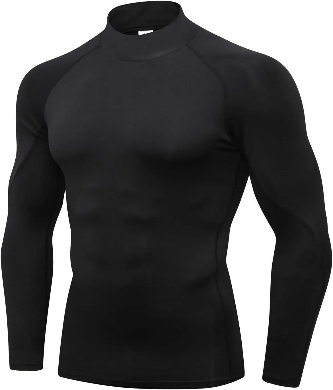 Compression Shirt Men 3 Pack Long Sleeve Base Layer Workout Mock Neck Shirts 4-Way Stretch Moisture-Wicking Tops