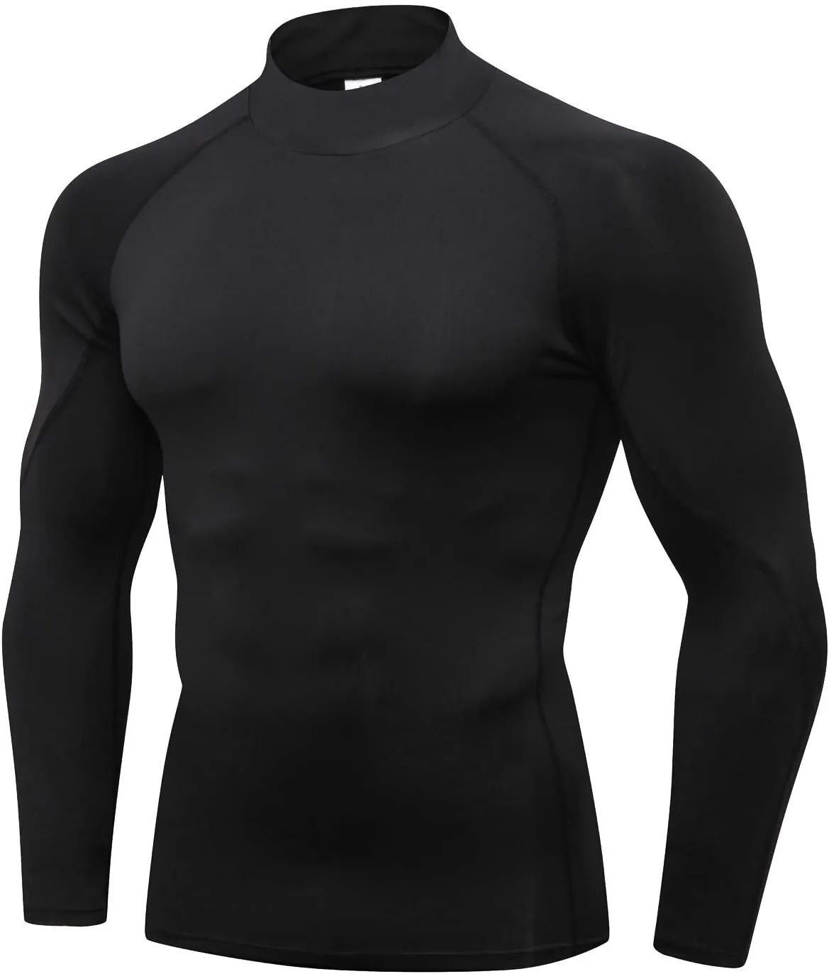 Compression Shirt Men 3 Pack Long Sleeve Base Layer Workout Mock Neck Shirts 4-Way Stretch Moisture-Wicking Tops