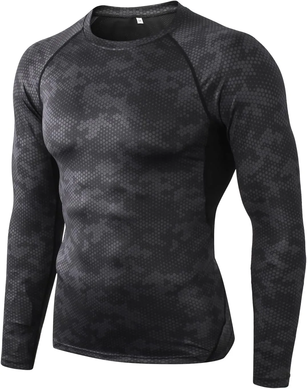 Compression Shirt Men 3 Pack Long Sleeve Base Layer Workout Mock Neck Shirts 4-Way Stretch Moisture-Wicking Tops
