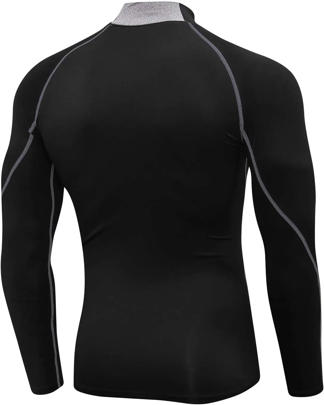 Compression Shirt Men 3 Pack Long Sleeve Base Layer Workout Mock Neck Shirts 4-Way Stretch Moisture-Wicking Tops