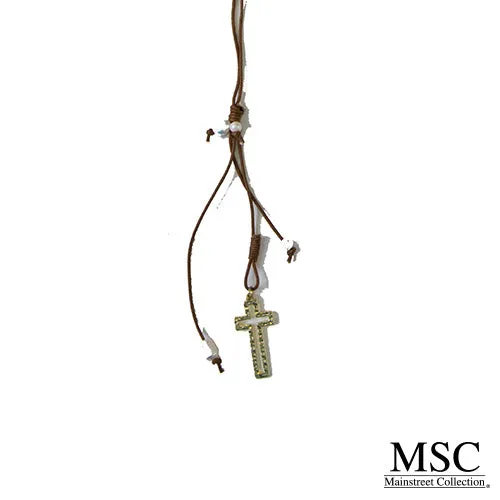 Cross Leather Necklace