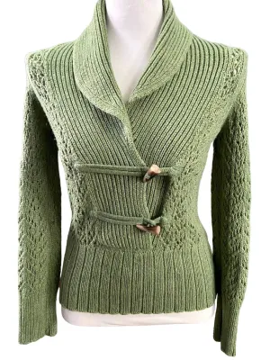 Dark Autumn Sage Toggle Sweater