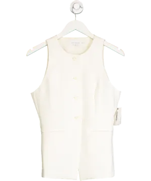 Good American Cream Luxe Suiting Sculpted Vest UK S