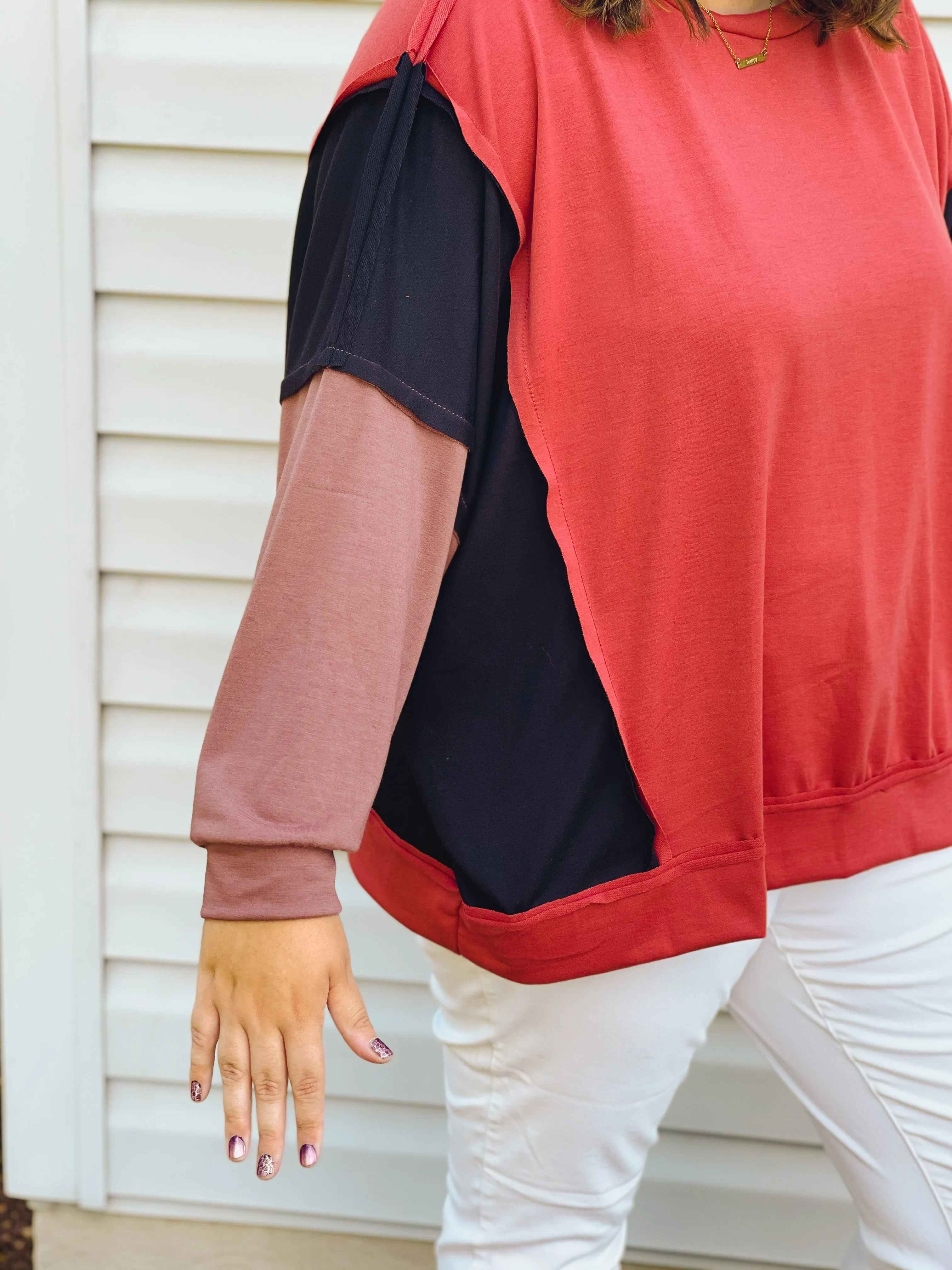 Good For You Color-Block Oversized Pullover