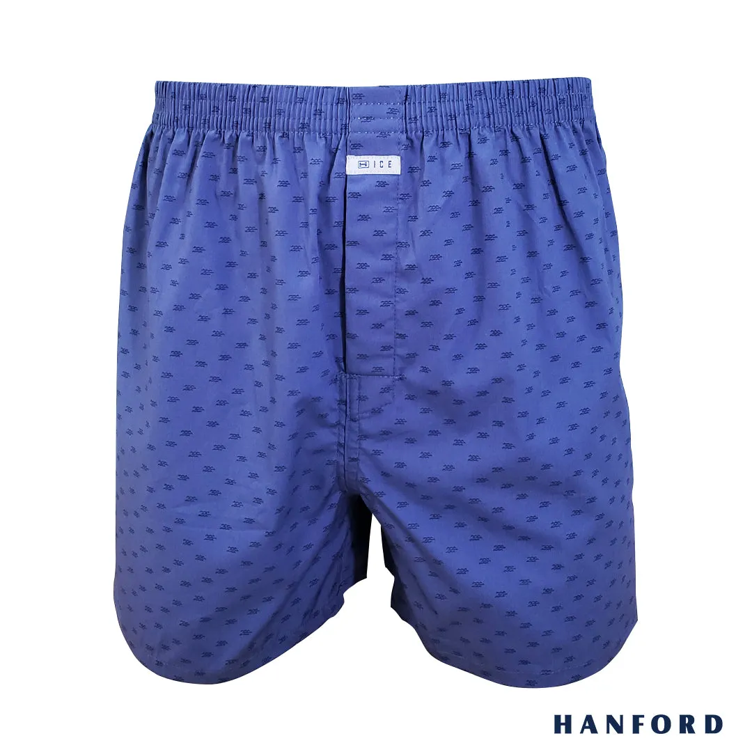 Hanford iCE Men 100% Premium Cotton Woven Boxer Shorts Ross - Printed (SinglePack)