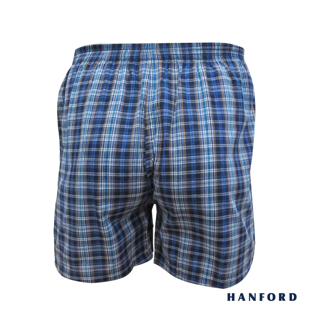 Hanford Men 100% Cotton Woven Boxer Shorts - Checkered SETK (1PC/SinglePack)