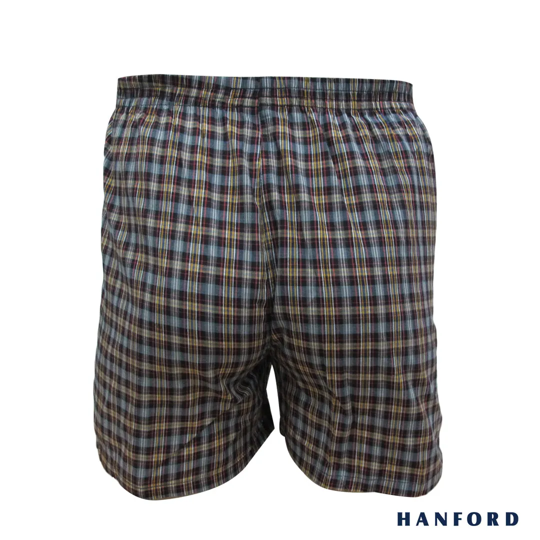 Hanford Men 100% Cotton Woven Boxer Shorts - Checkered SETL (1PC/SinglePack)