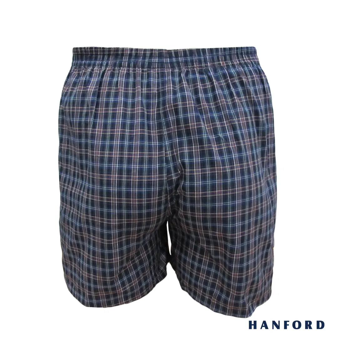 Hanford Men 100% Cotton Woven Boxer Shorts - Checkered SETM (1PC/SinglePack)