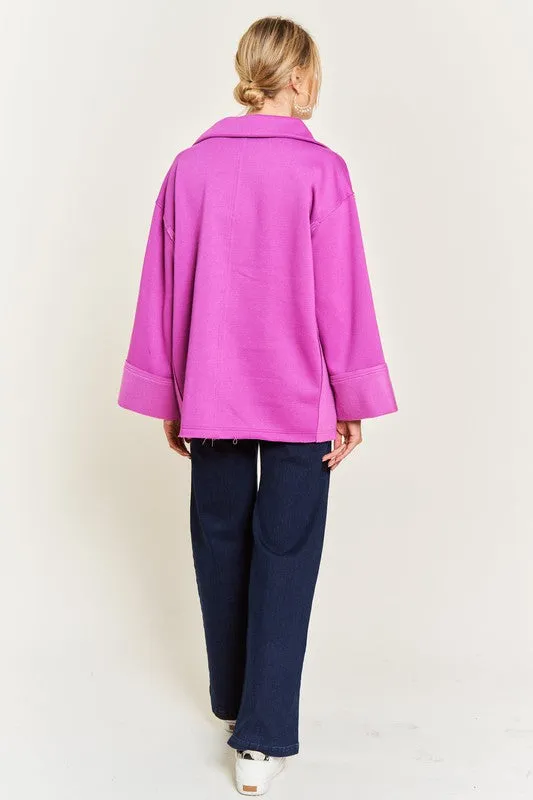 HIGH COLLAR OVERSIZED KNIT TOP PLUS JJT5026P