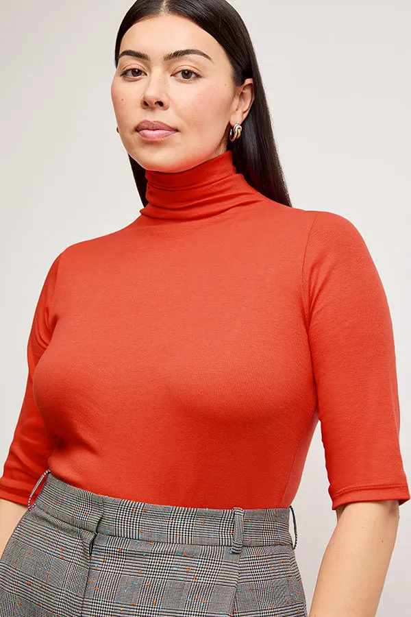 Jax Turtleneck Tee - Organic Ribbed Pima Cotton :: Marmalade