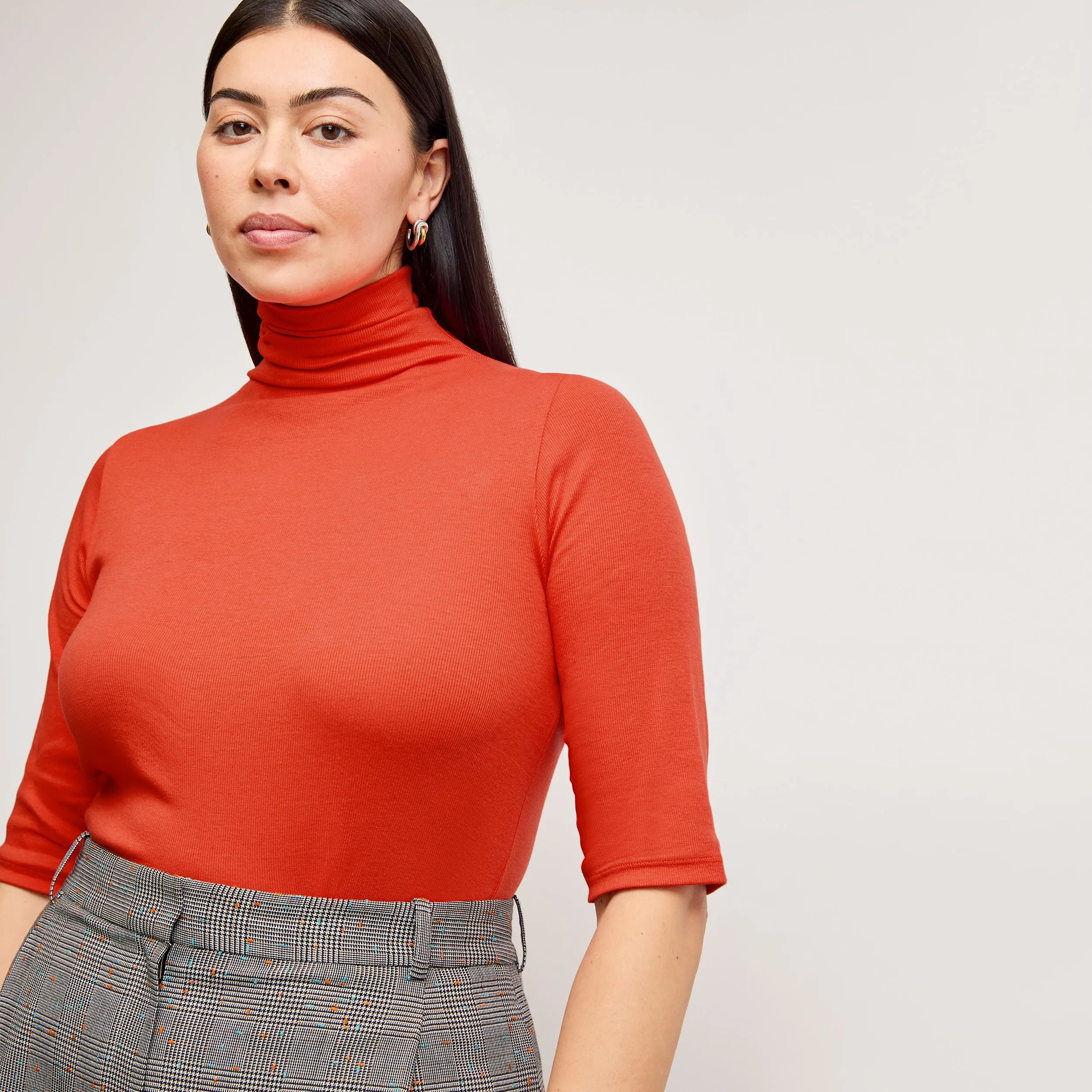 Jax Turtleneck Tee - Organic Ribbed Pima Cotton :: Marmalade