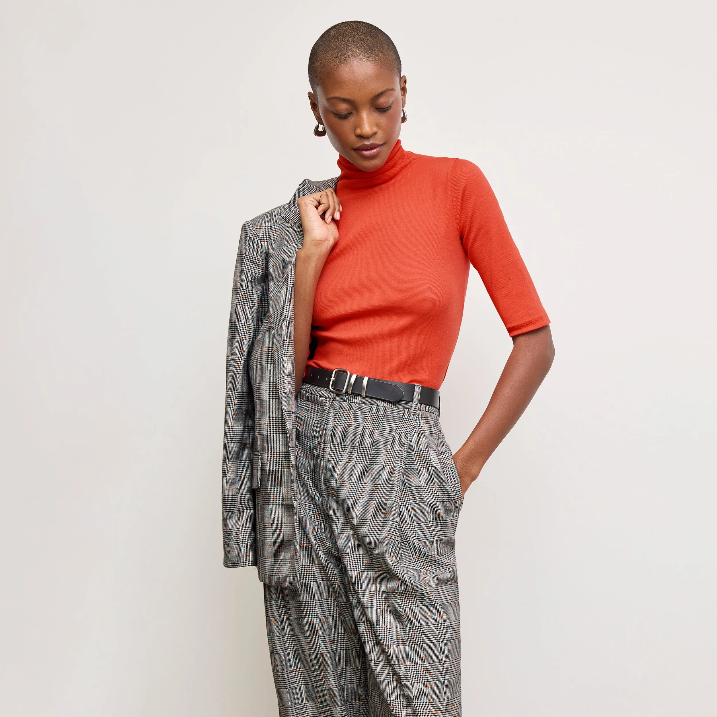 Jax Turtleneck Tee - Organic Ribbed Pima Cotton :: Marmalade