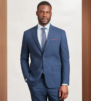Modern Fit Blue Plaid Suit