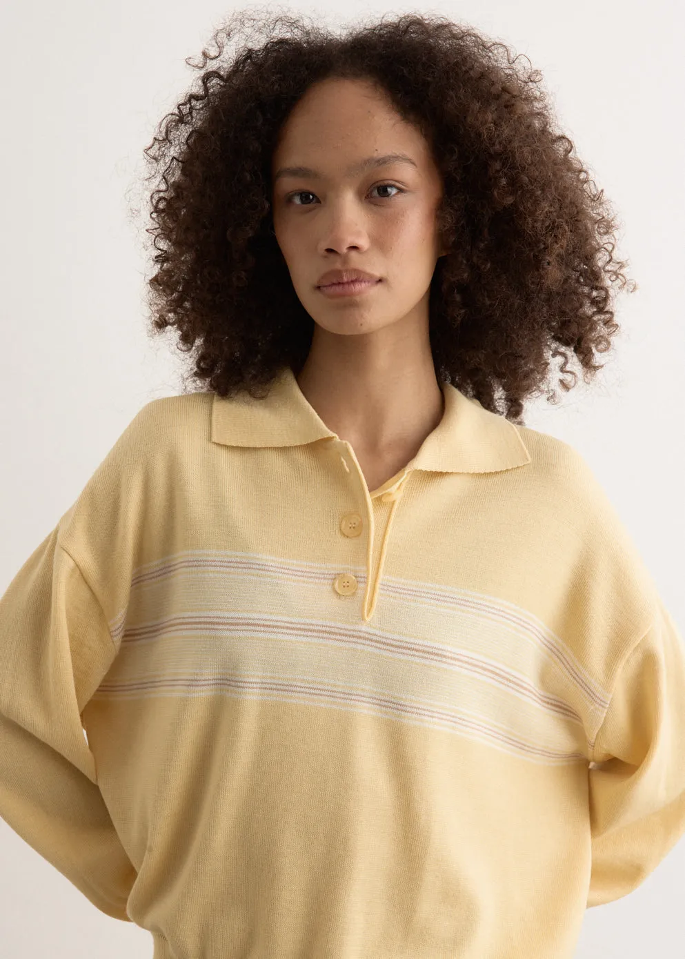 Multi Stripe Pique Knit Top