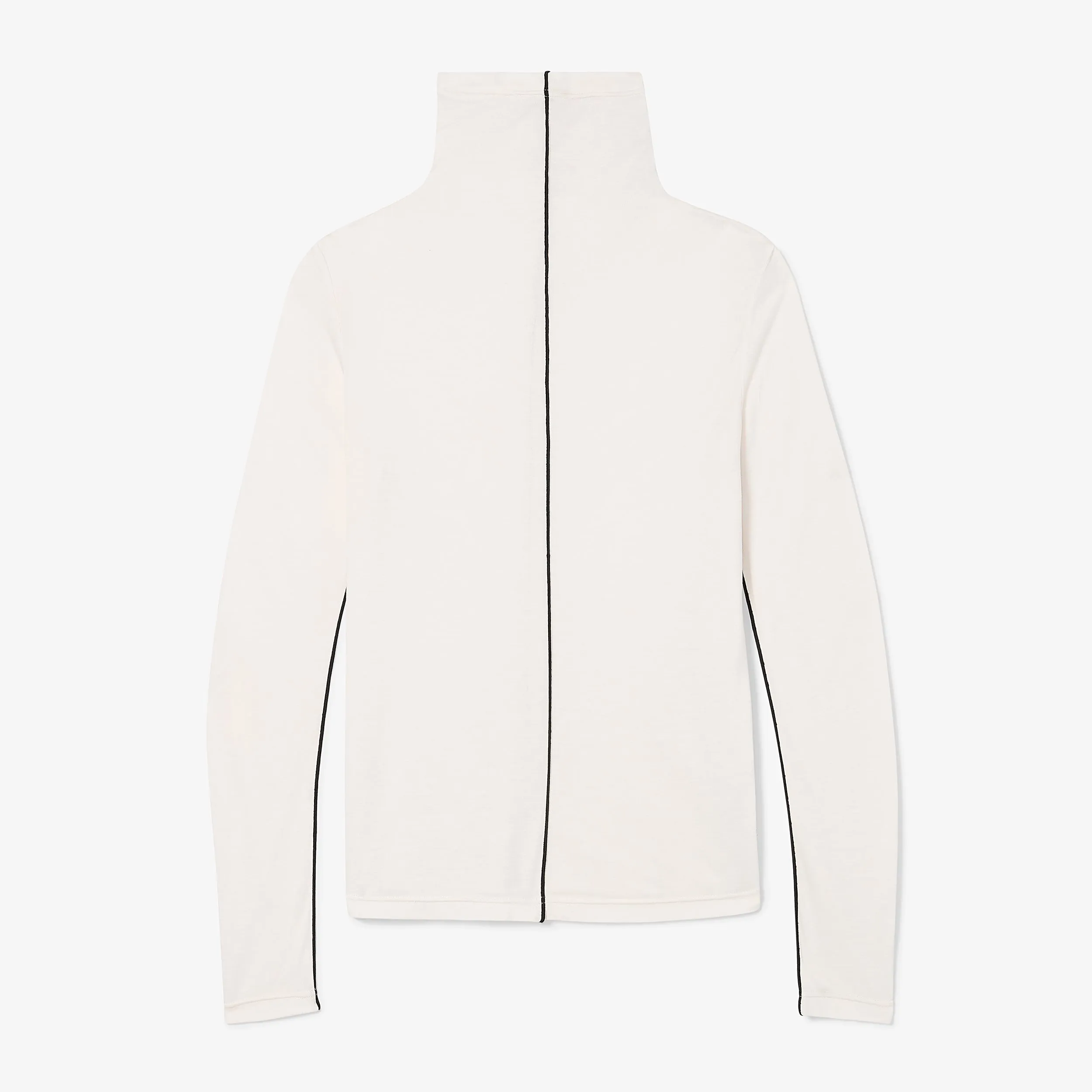 Natasha Contrast Turtleneck - Cloud Jersey :: Ivory