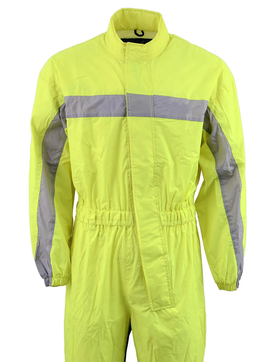 NexGen Mens XS5004 Yellow Hi-Viz Water Proof Rain Suit with Reflective Panels