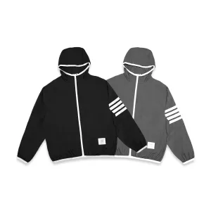 TBN White Zipper Hooded Windbreaker Jacket